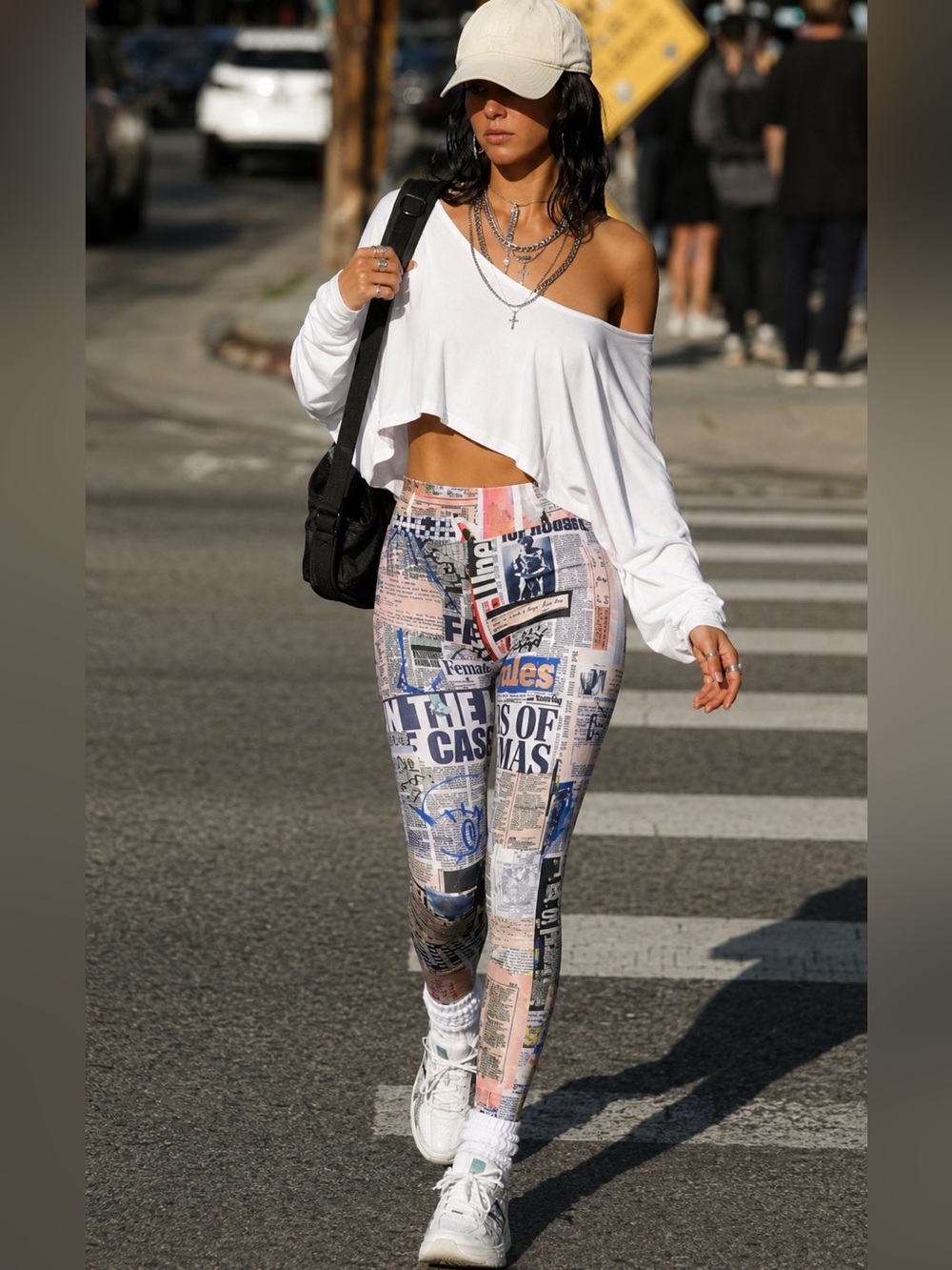 Desigual Newspaper Print Leggings Size S